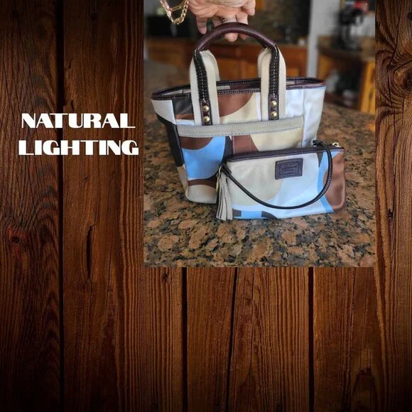 Vintage COACH Hamptons Bag in Scarf Print and matching Wristlet Set - Picture 9 of 15